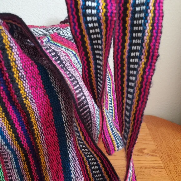 Handcrafted Colorful Striped Boho Women's Shoulder Bag - Picture 9 of 15